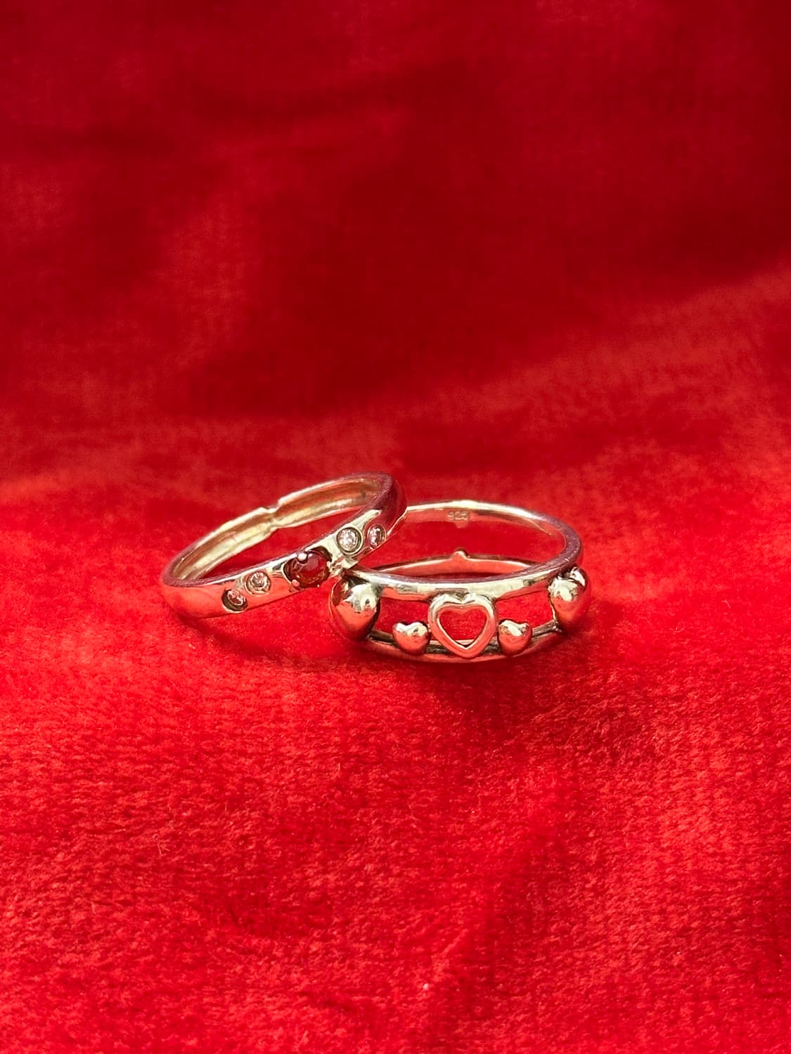 garnet heart 925silver ring❣️ 상품이미지4