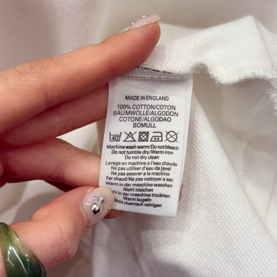 버버리 클래식 크레스트 자수 로고 피케 반팔 카라티 화이트 상품이미지8