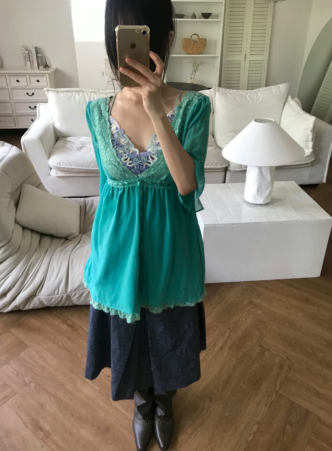 vintage pintuck skirt 상품이미지4