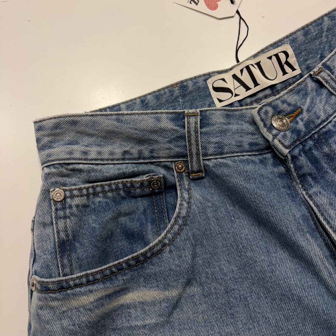 [M] SATUR 세터 버뮤다 데님 반바지 청반바지 C612 상품이미지5