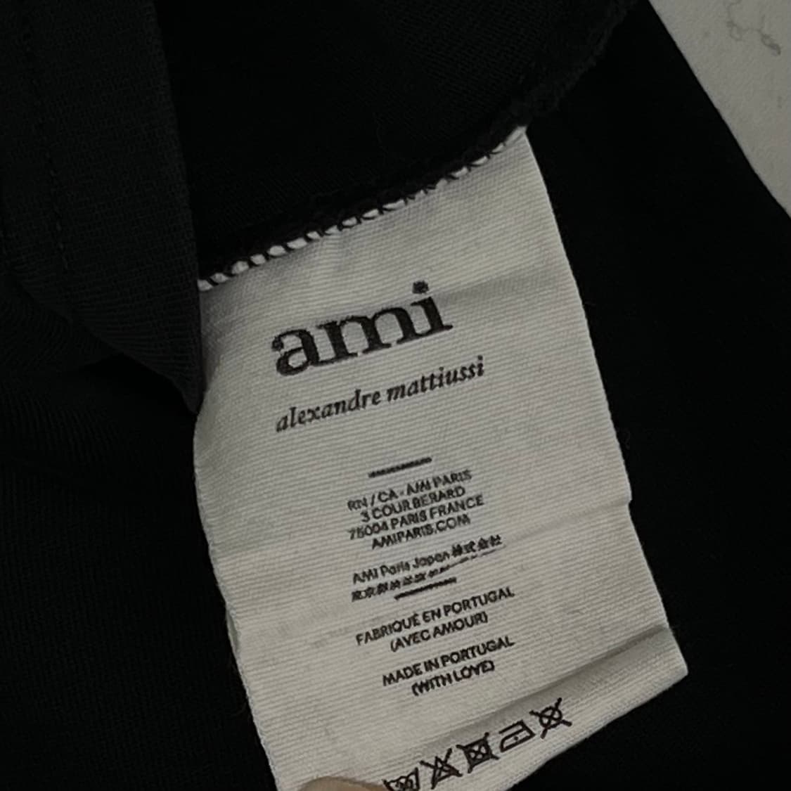 아미 Ami 빅 하트 패치 반팔 티셔츠 블랙 상품이미지5