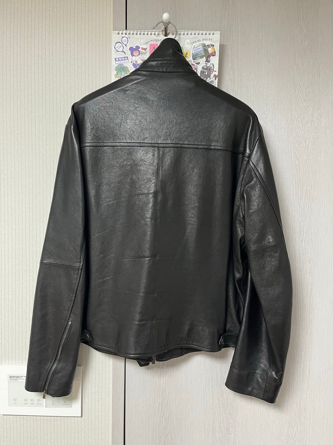 Single Rider Leather Jacket Lambs Black 상품이미지4