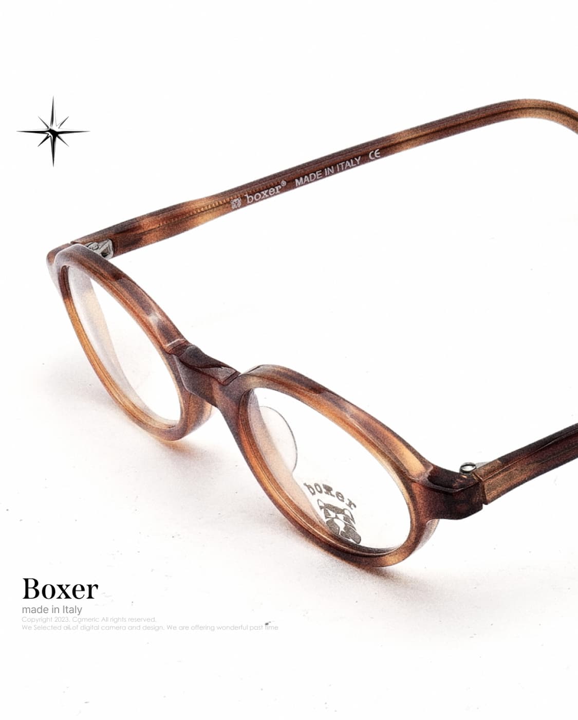 ( Made in Italy ) 🤎Boxer 호피 뿔테🐆빈티지 안경 상품이미지1