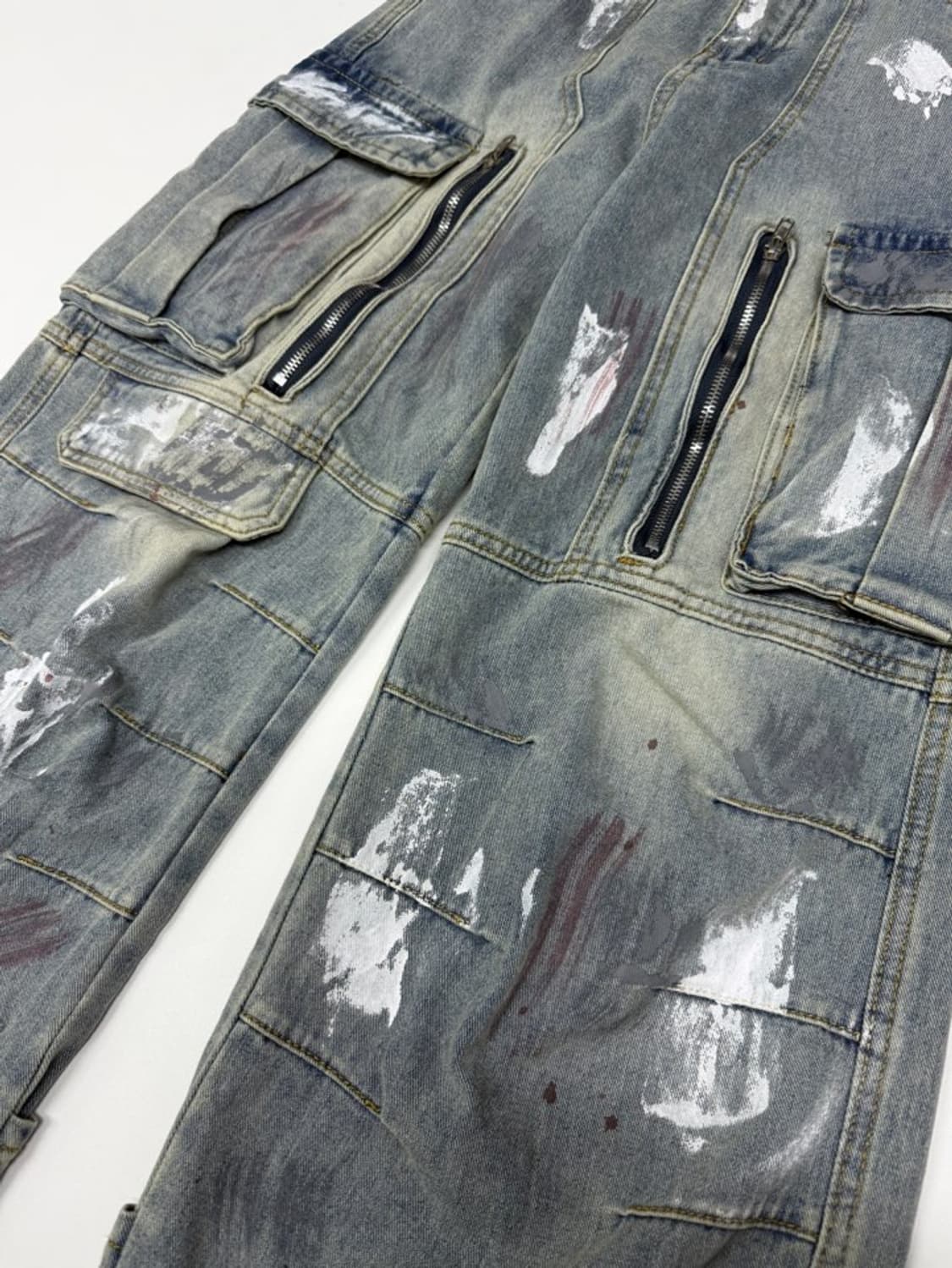 VTG PAINTED MULTI-POCKET DENIM JEANS 상품이미지4