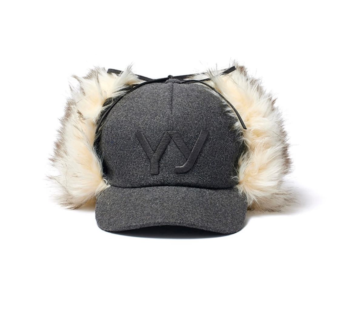 Open yy  퍼 이어플랩 모자그레이 상품이미지1