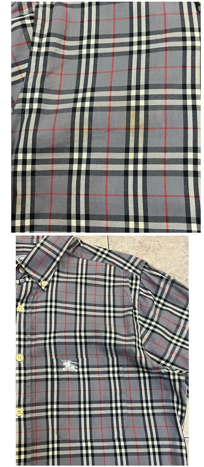 버버리 코튼 체크 셔츠 95(M) #csz3236 상품이미지3