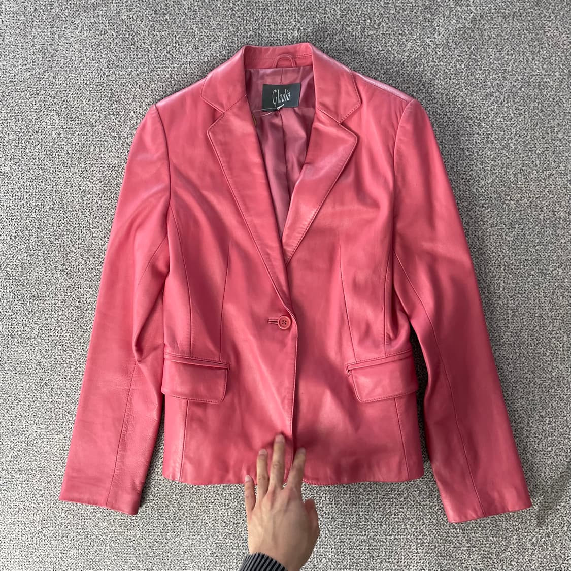 Gladia 핑크 가죽 지켓 상품이미지1