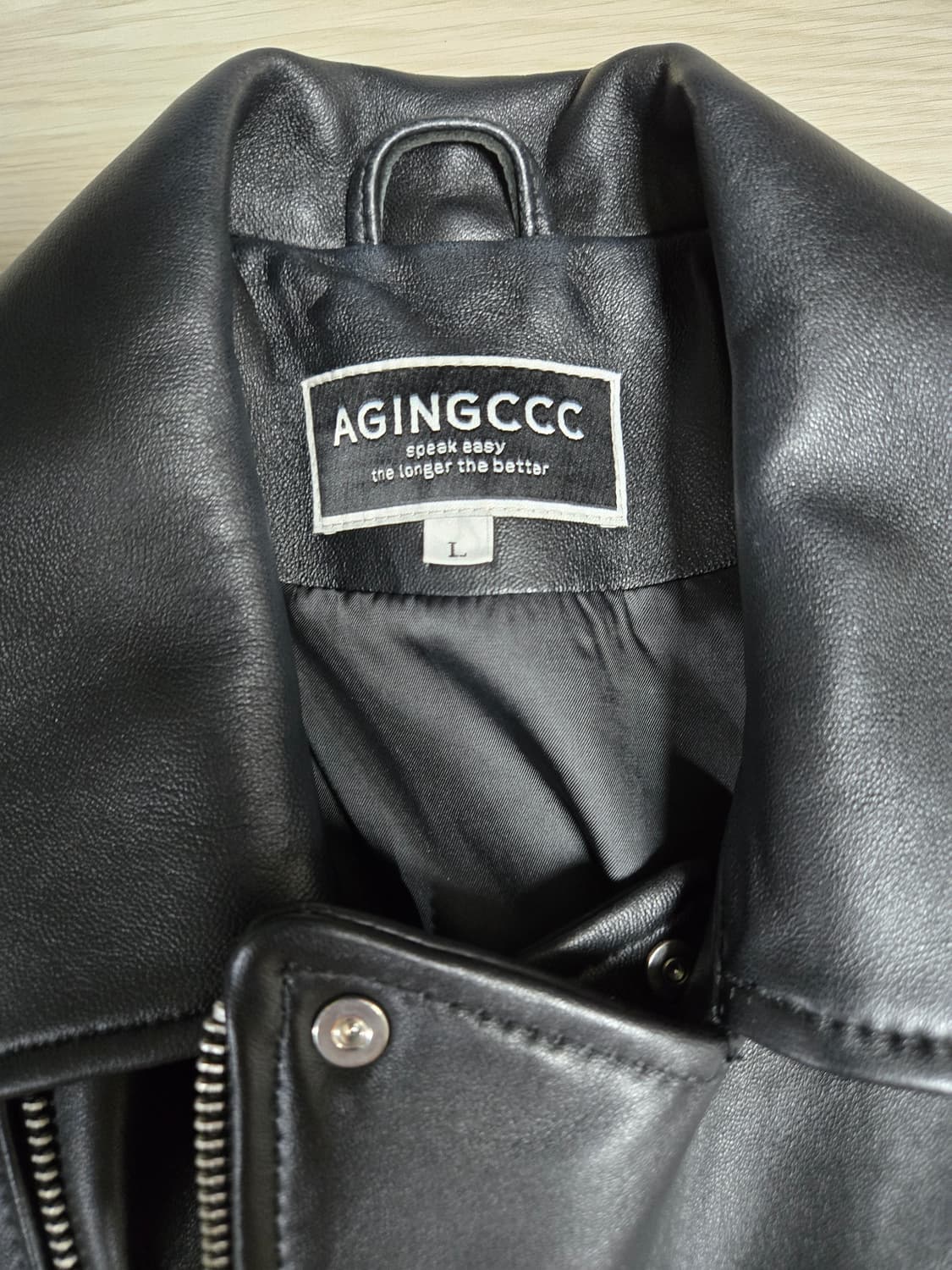 (AGINGCCC)의 파인 레더 라이더 자켓 상품이미지5