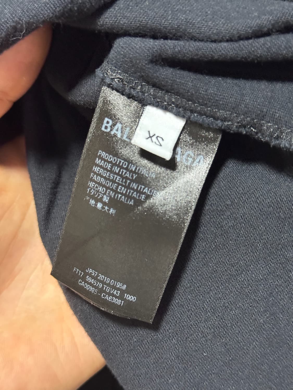 발렌시아가 파리스 로고 남성 반팔티 블랙 XS (100) 상품이미지5