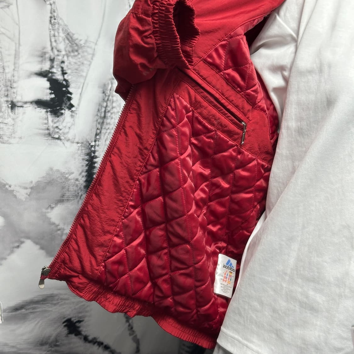 올드스쿨 아디다스 삼선 바람막이 자켓 버건디 상품이미지4