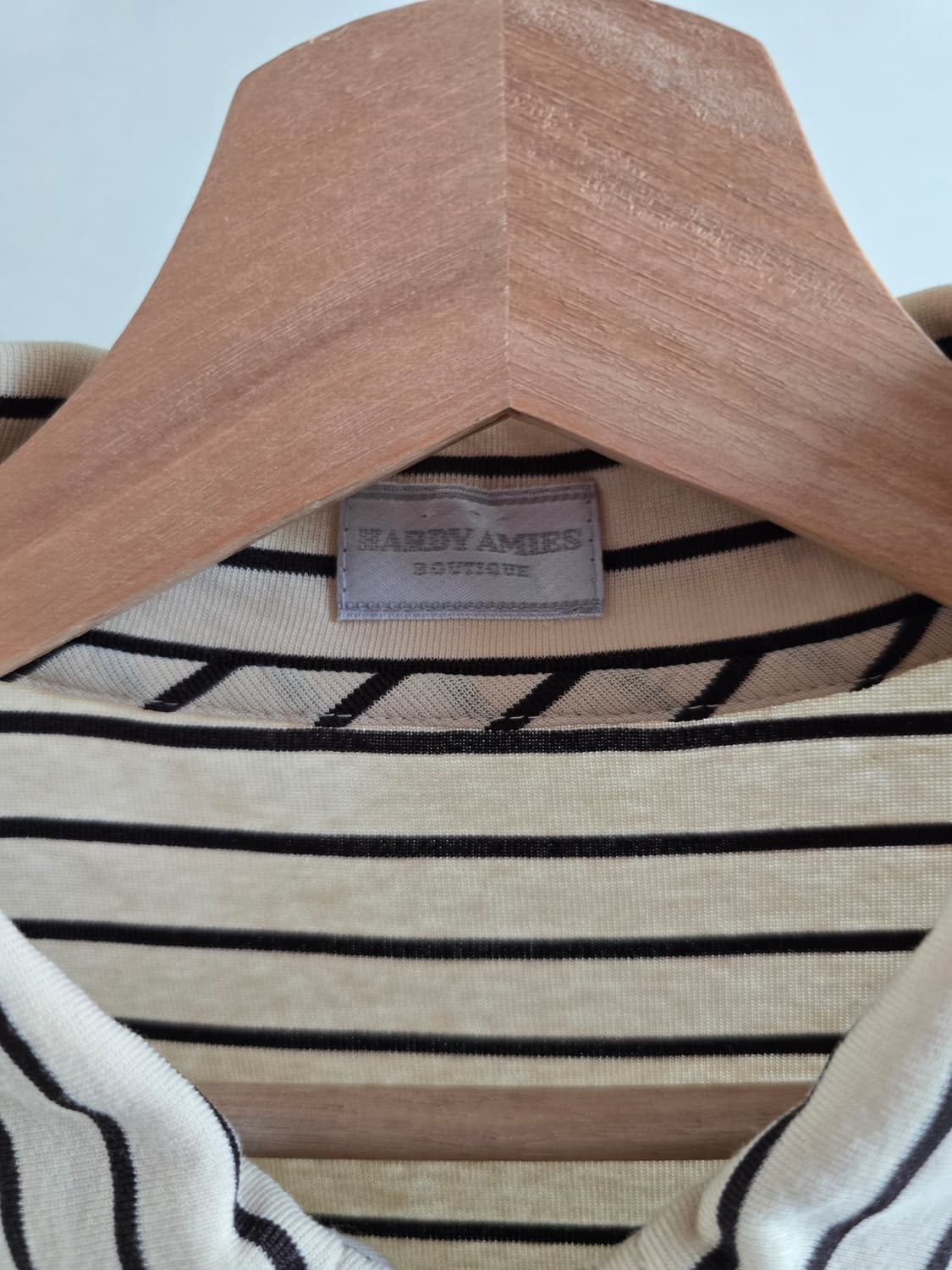 HARDY AMIES BOUTIQUE 스트라이프 집업 카라 티셔츠 상품이미지4