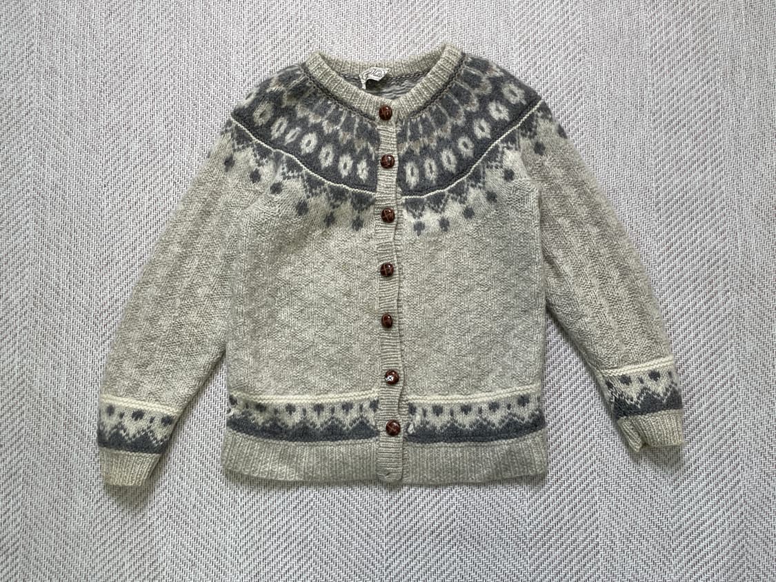 빈티지 핸드니트 노르딕 토클 니트 가디건 J04090 상품이미지1
