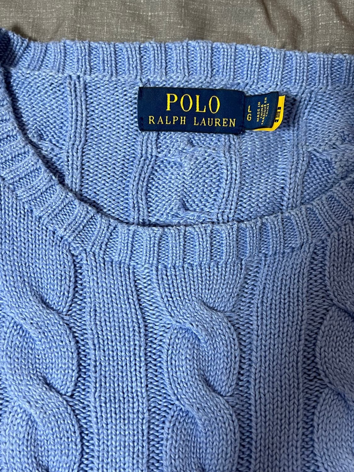 폴로 코튼 케이블니트 L 코쿤블루 상품이미지2