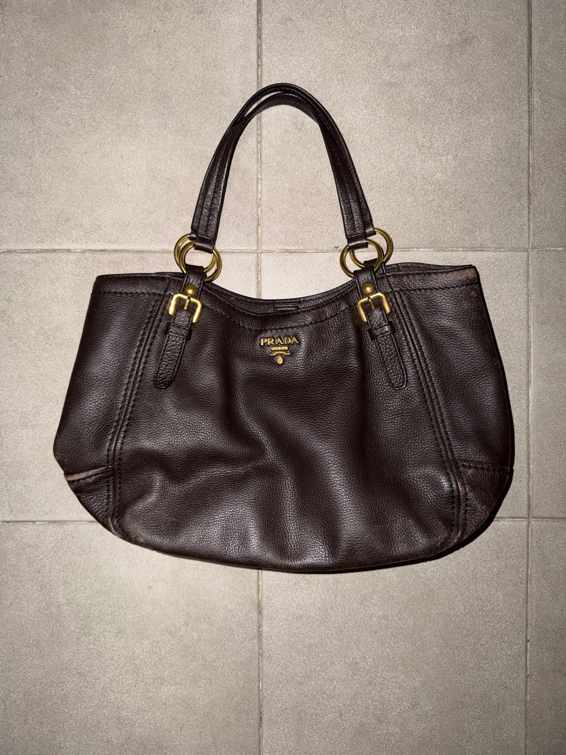 빈티지 프라다 레더 숄더백 상품이미지2