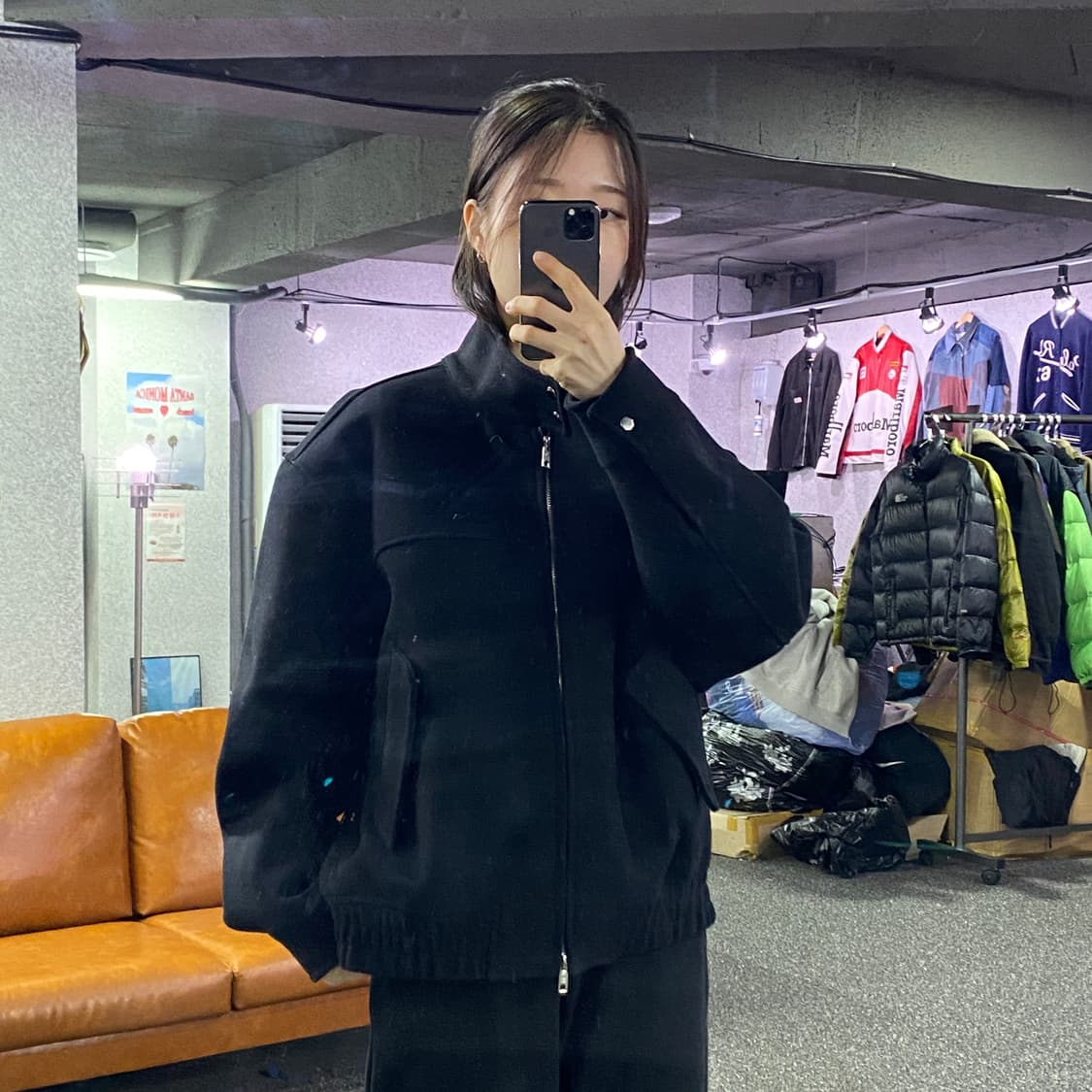 키뮤어 블랙 투웨이 스웨이드 자켓 B3297 상품이미지1