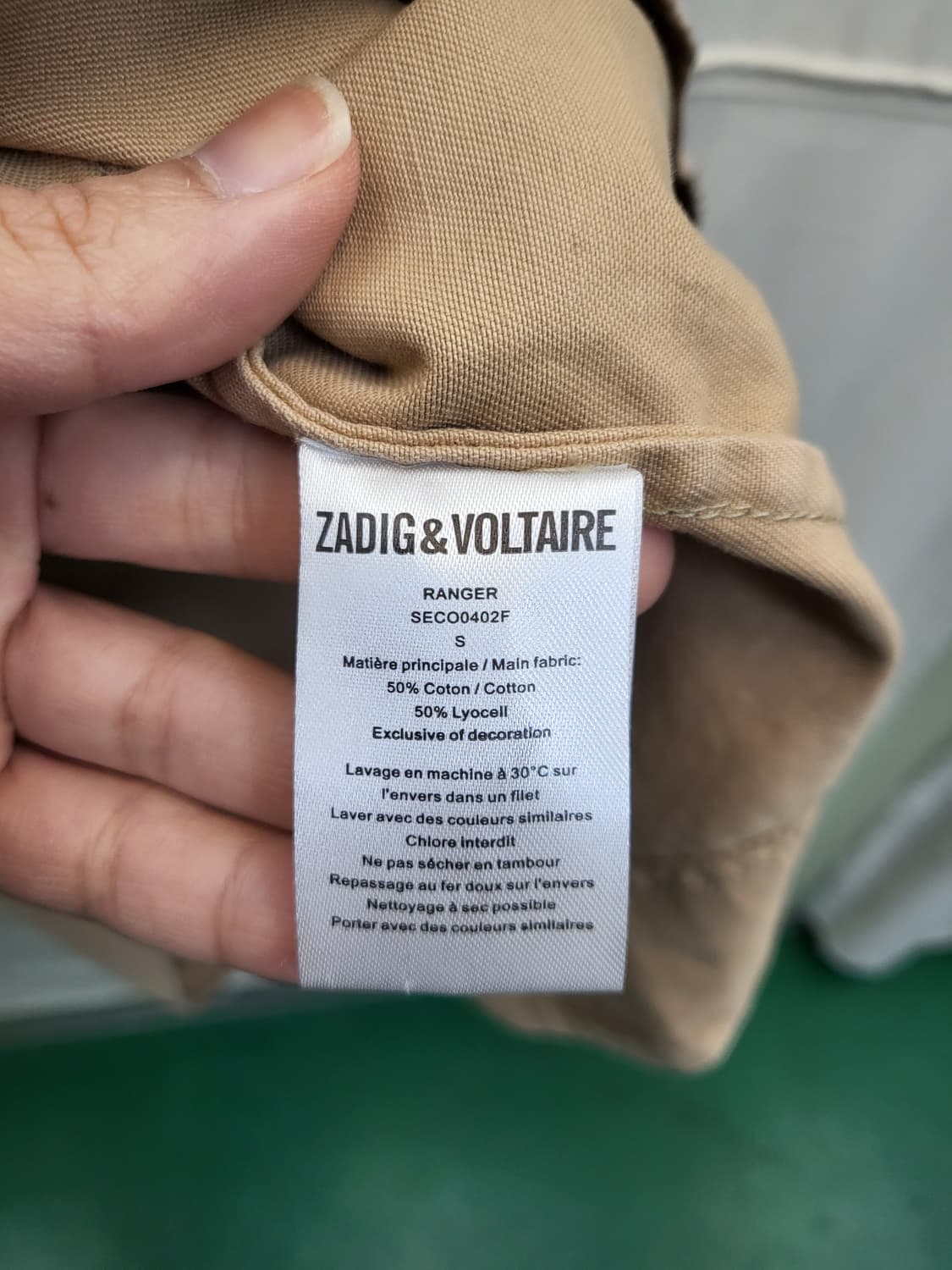 쟈딕앤볼테르 베이지 셔츠 원피스 상품이미지4