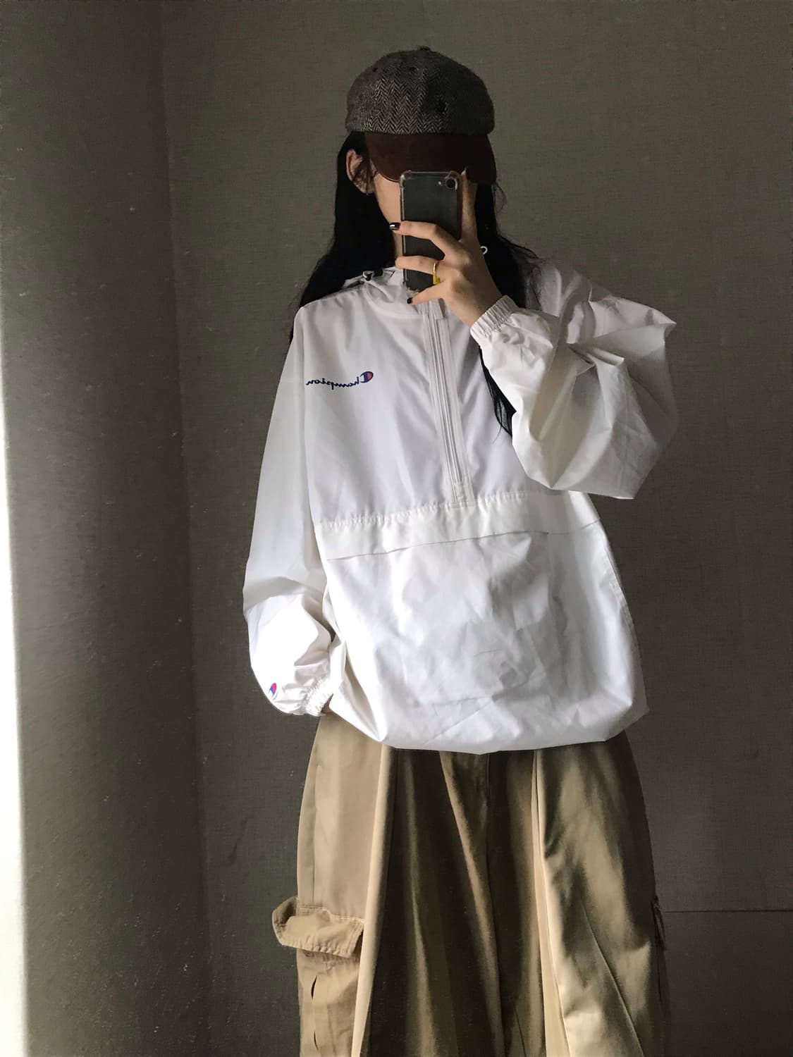 챔피온 화이트 오버핏 아노락 상품이미지5