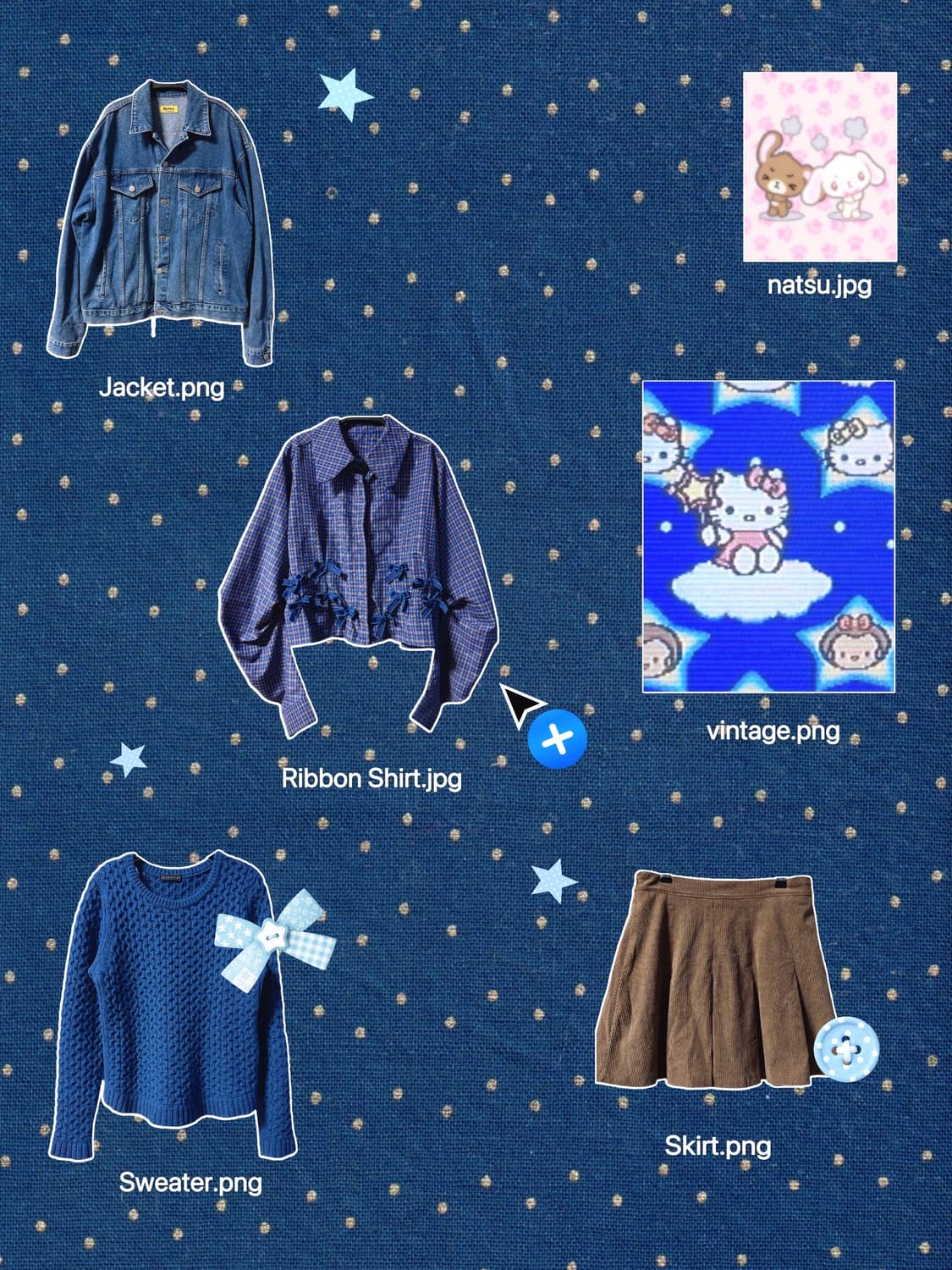 청자켓 빈티지 코디 세트 상품이미지2