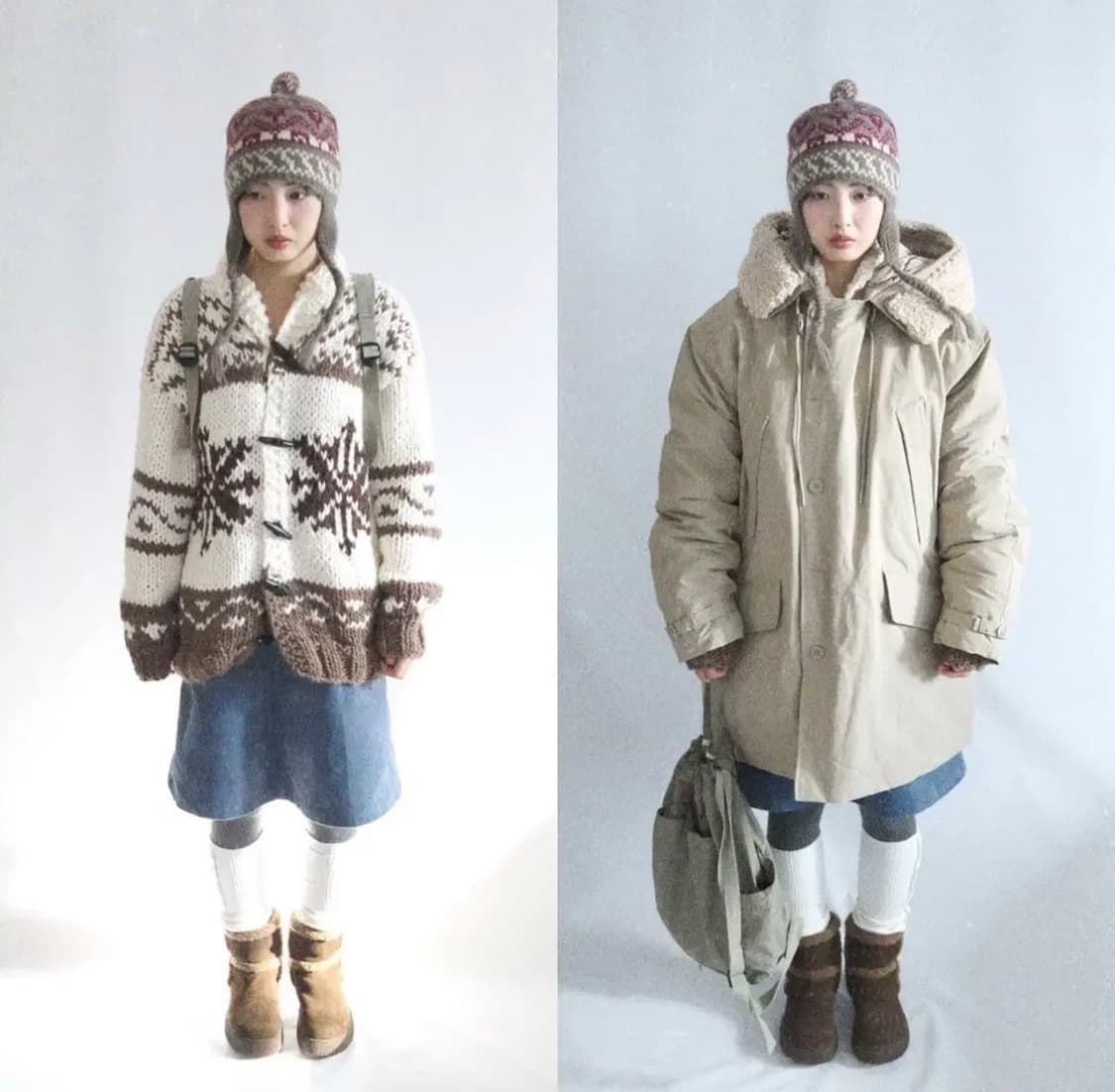 키이라) 카키베이지 야상 패딩(덕다운100) 원가 193,000원 상품이미지1