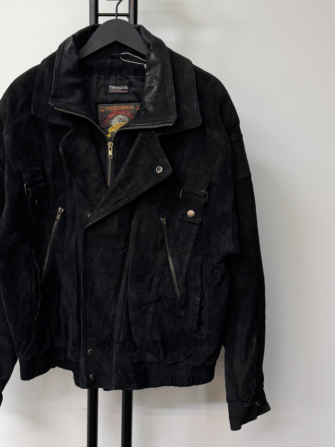 어드벤쳐 바운드 90s 더블 카라 스웨이드 레더 봄버 자켓 상품이미지2