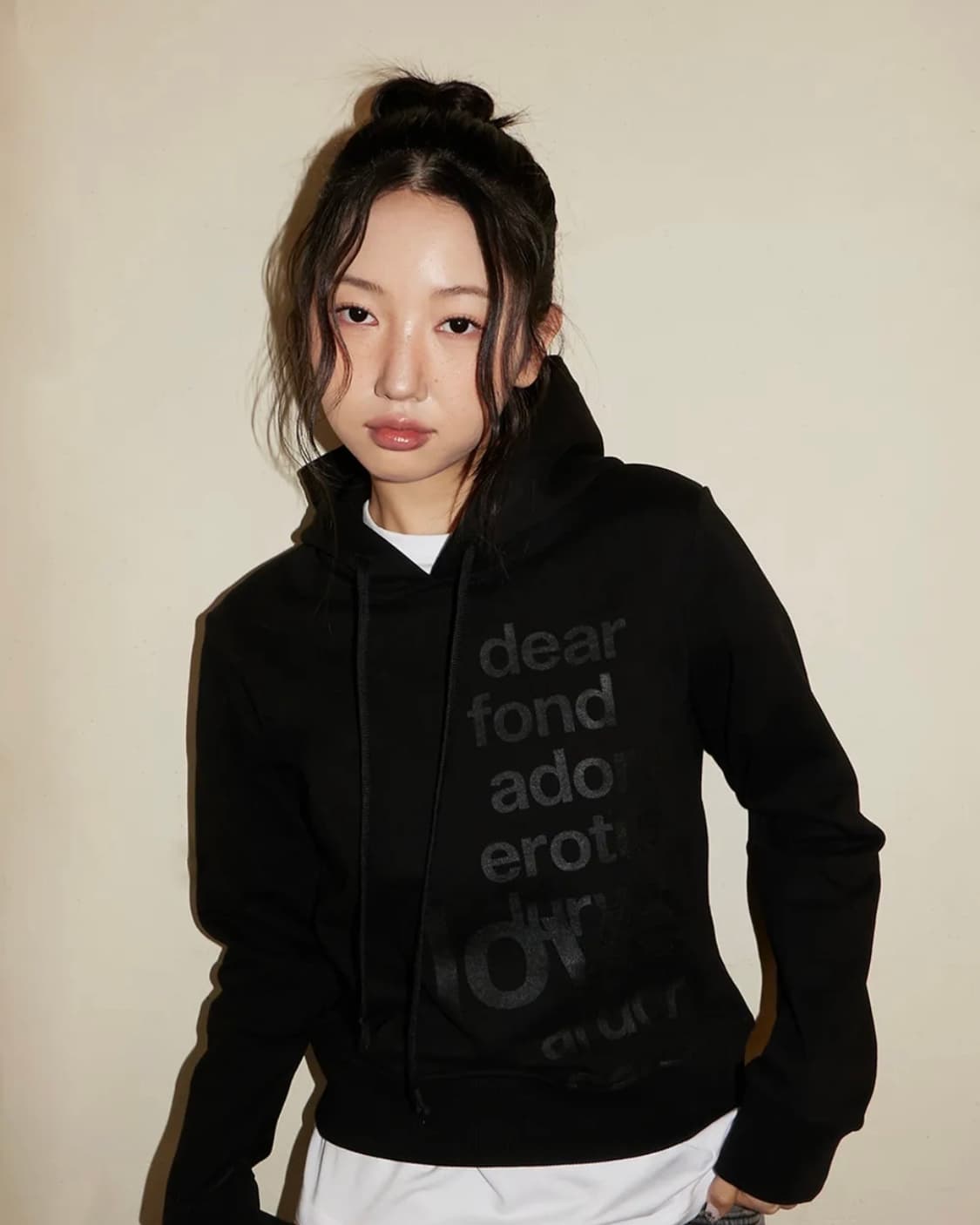 LETTERING HOODIE, BLACK 상품이미지1