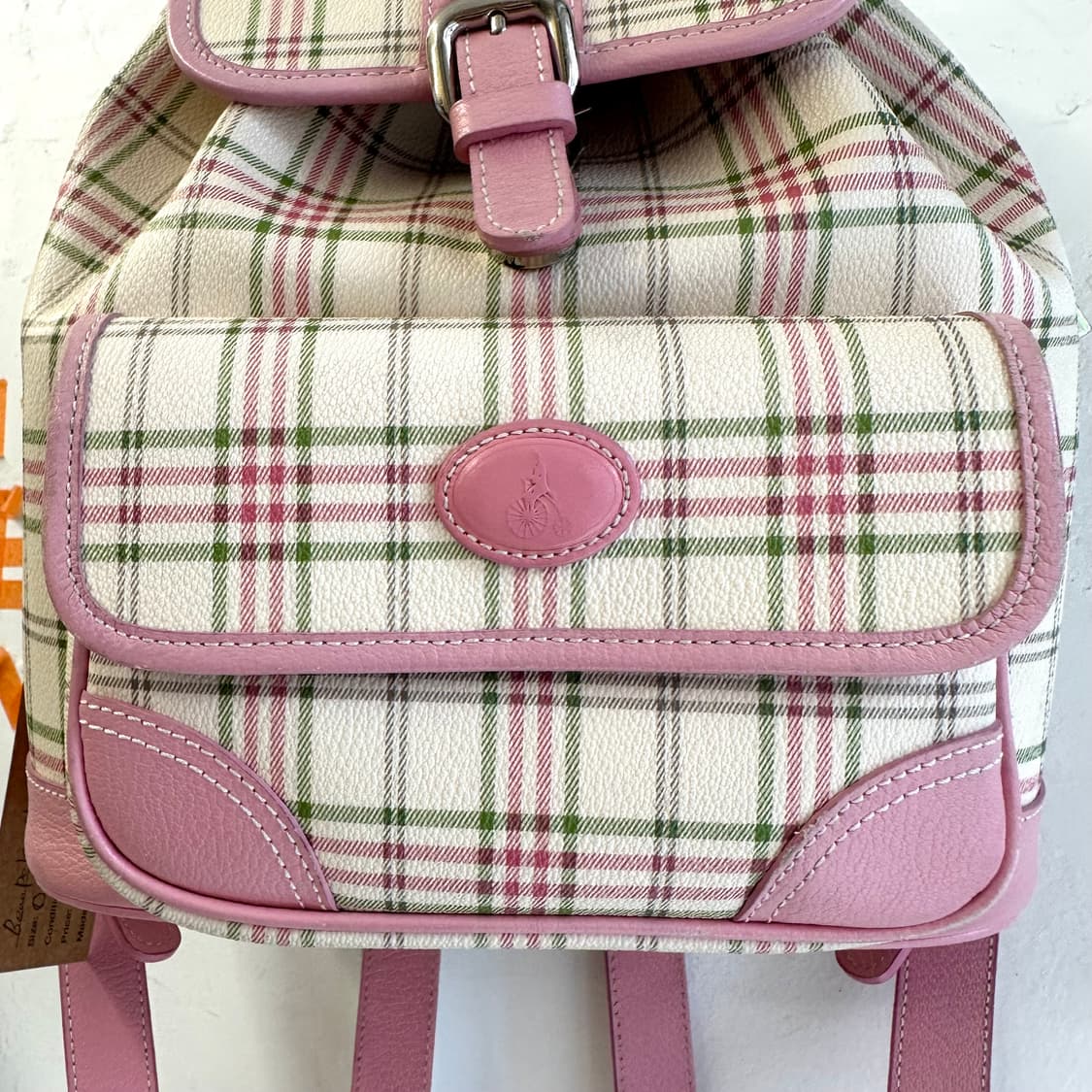 빈폴 리얼레더 트림 체크 백팩 상품이미지2