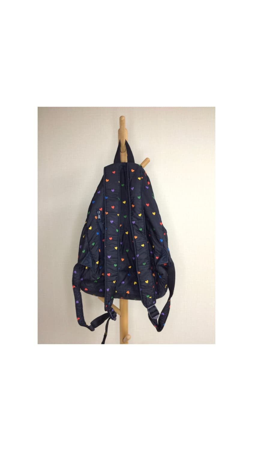 빈티지 컬러풀 하트 무늬 패디드 백팩 상품이미지5