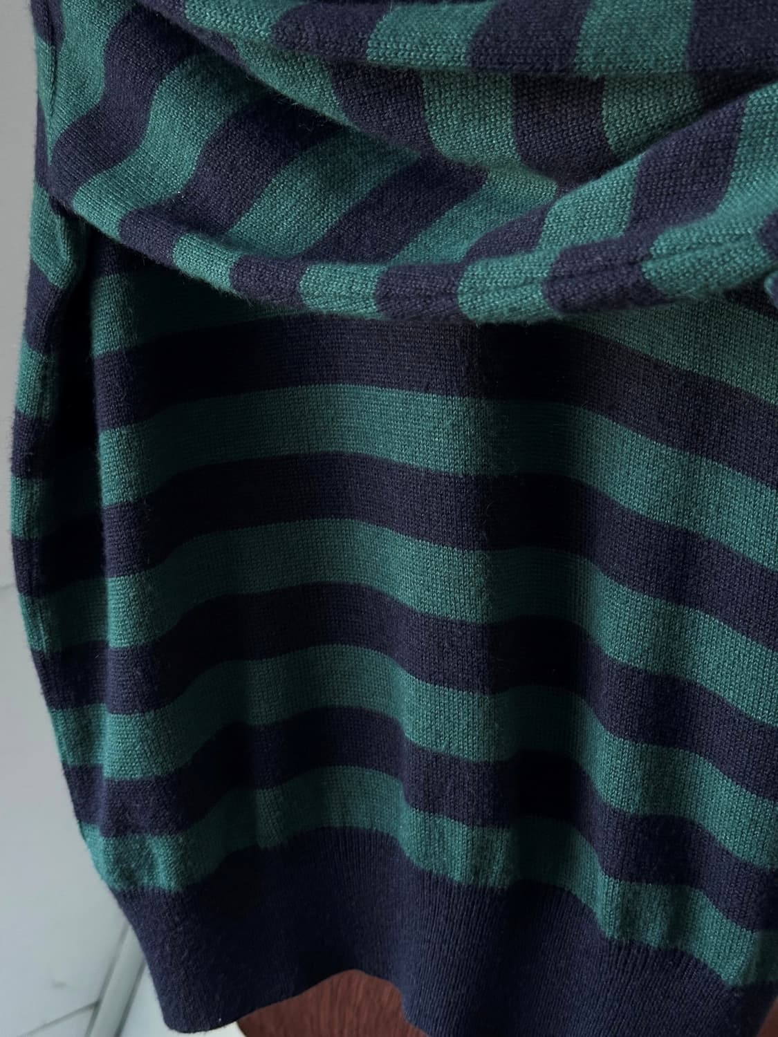 High gauge wool blend stripe polo knit 상품이미지3