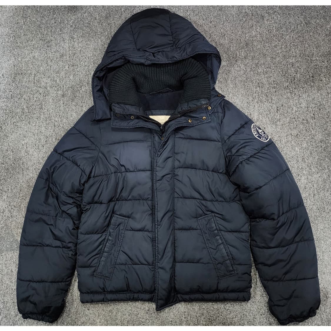 아베크롬비 앤 피치 하이넥 푸퍼 후드 패딩 점퍼 L 상품이미지1