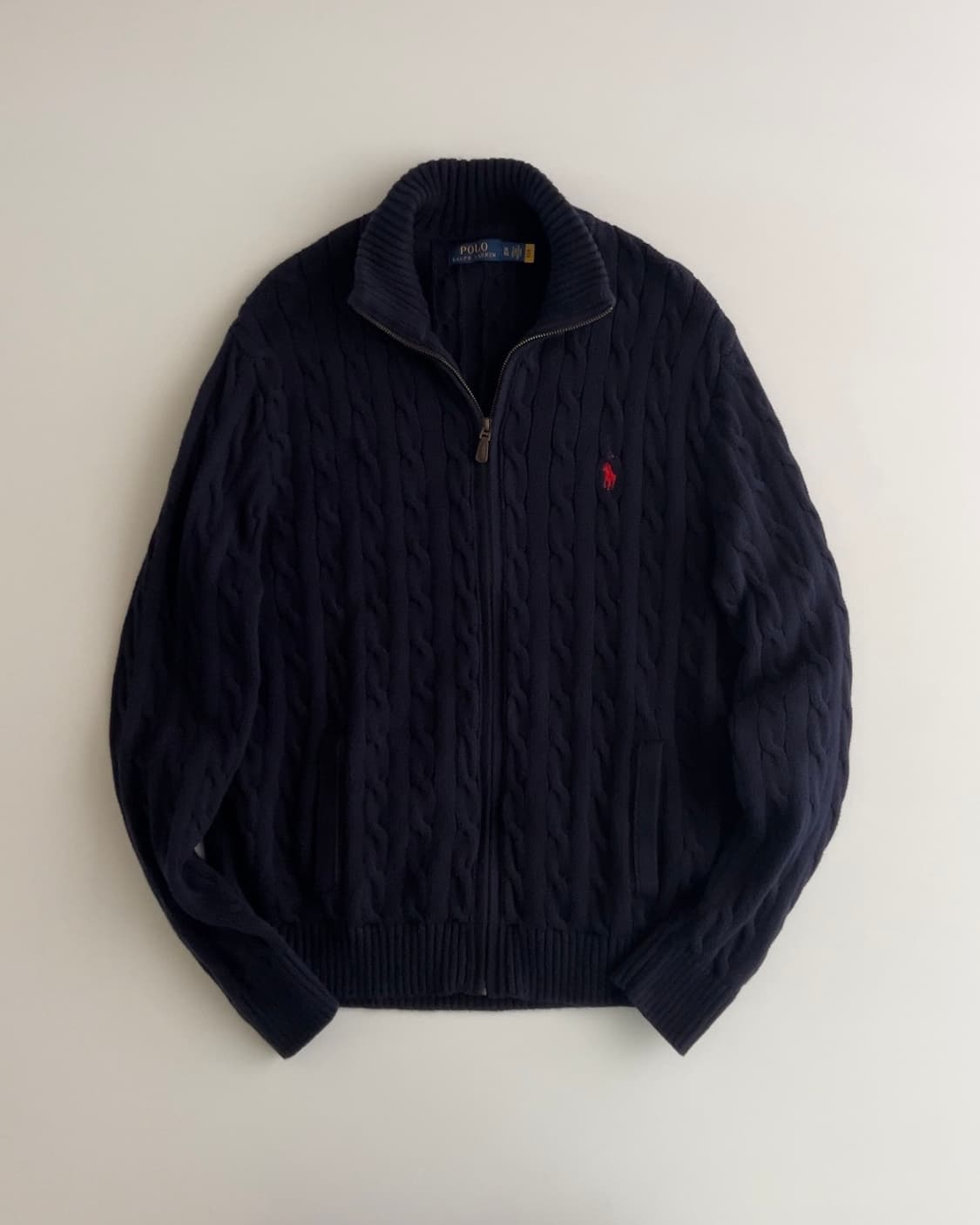 폴로 랄프로렌 케이블 니트 집업 가디건 XL 상품이미지1