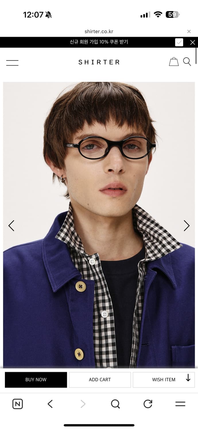 미완경 셔터 콜라보 안경 블랙 상품이미지2