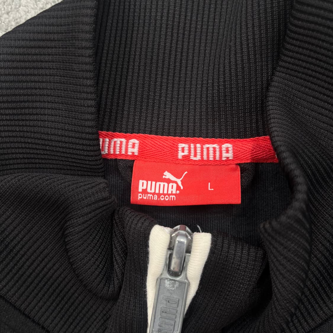L 푸마 블랙 트랙 자켓 화이트 라인 상품이미지4