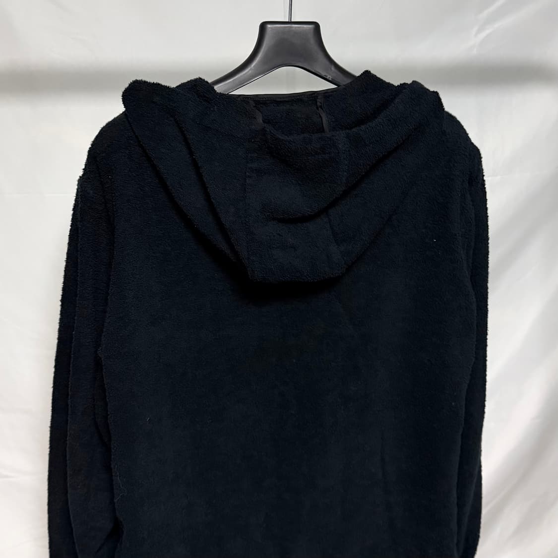 [S+급/50] 프라다 테리 클로스 후드집업 자켓 블랙 상품이미지6