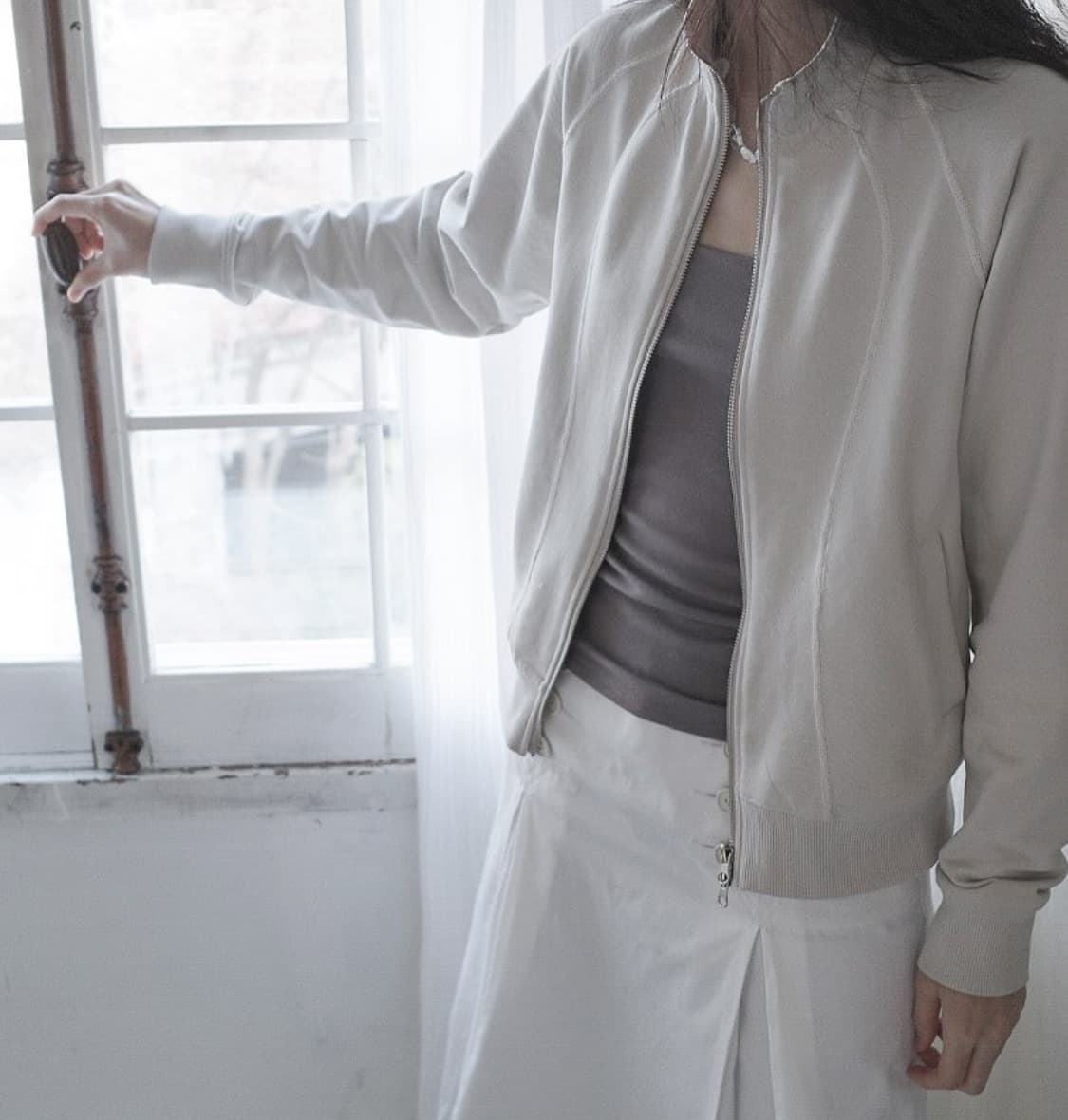 Sankofa Puella Stitched highneck zip-up 상품이미지1