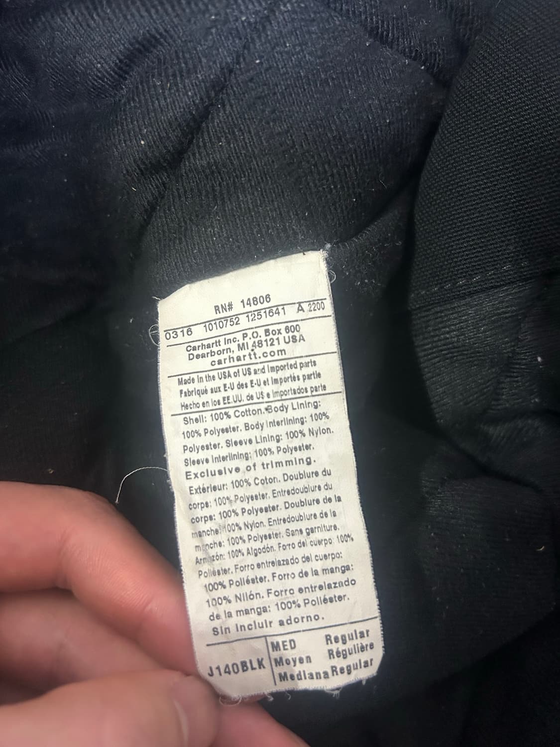 칼하트 j140 블랙 m 상품이미지10