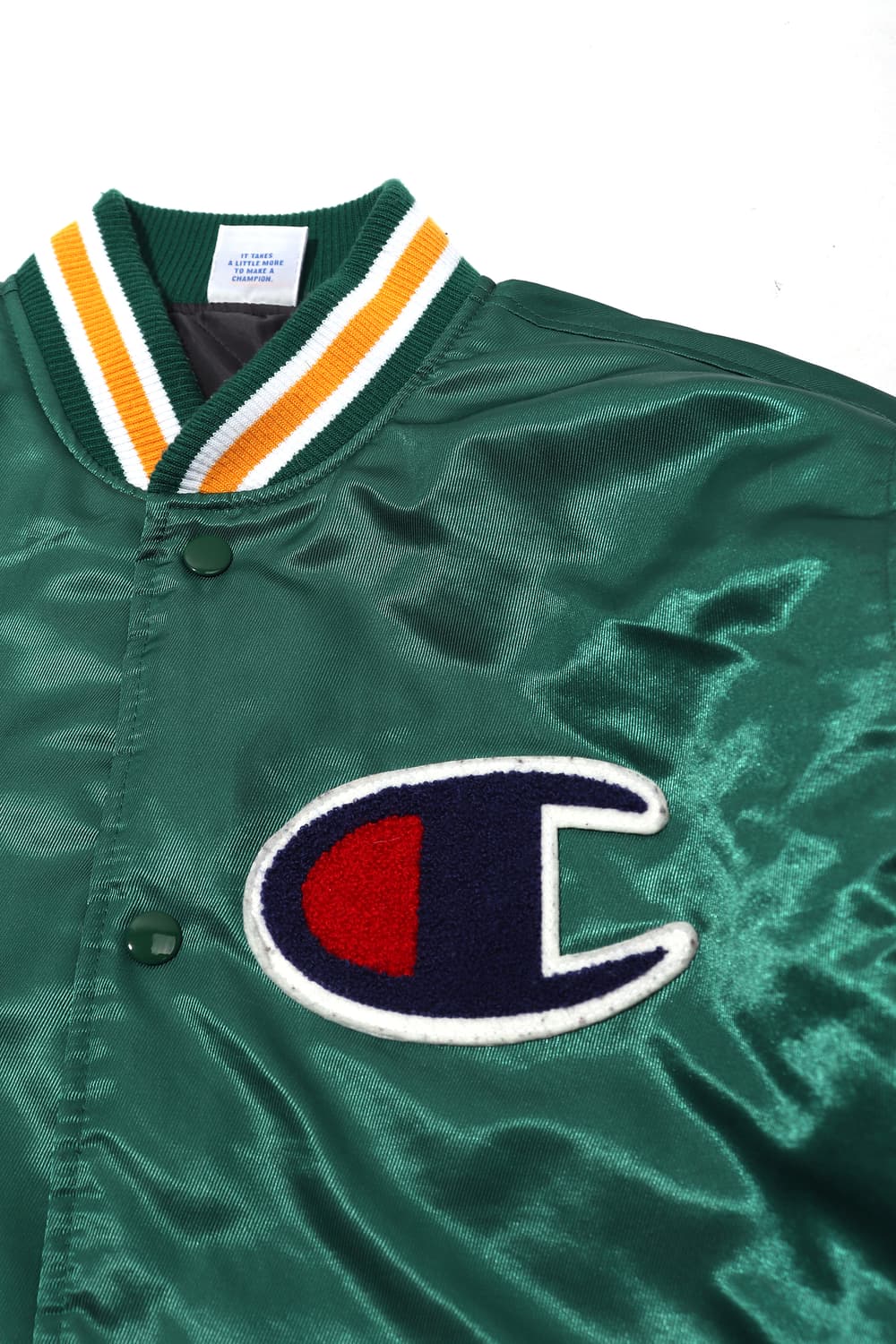 CHAMPION 헤리티지 그린 사틴 바시티 점퍼 size L 상품이미지4