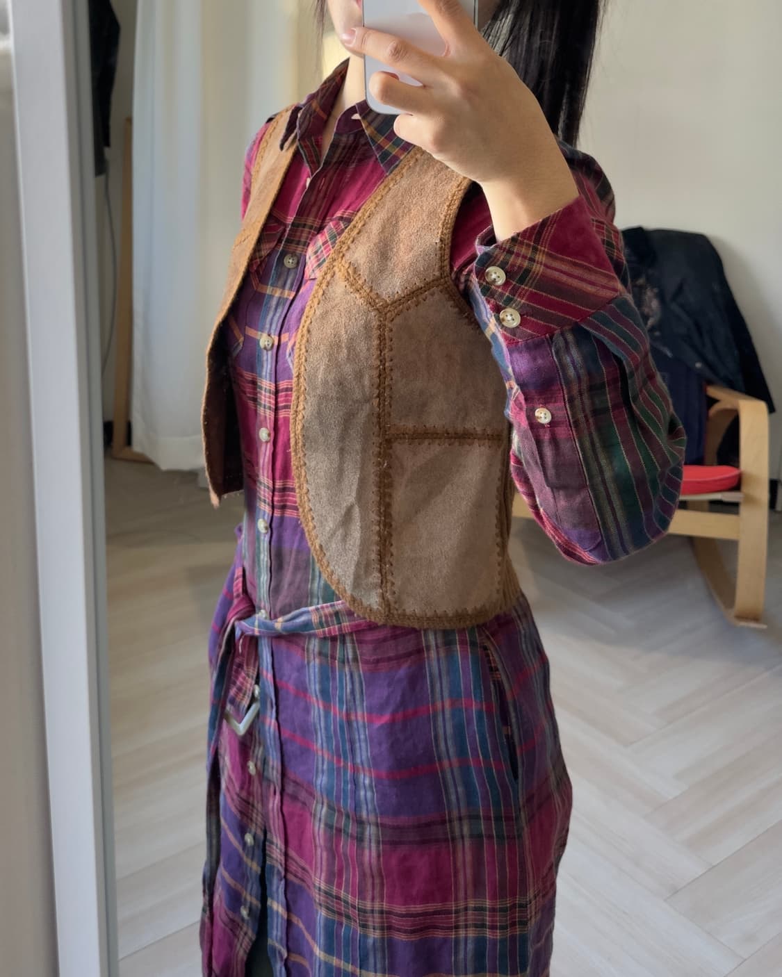 [Vintage] Suede Knit Vest (Camel) 상품이미지2