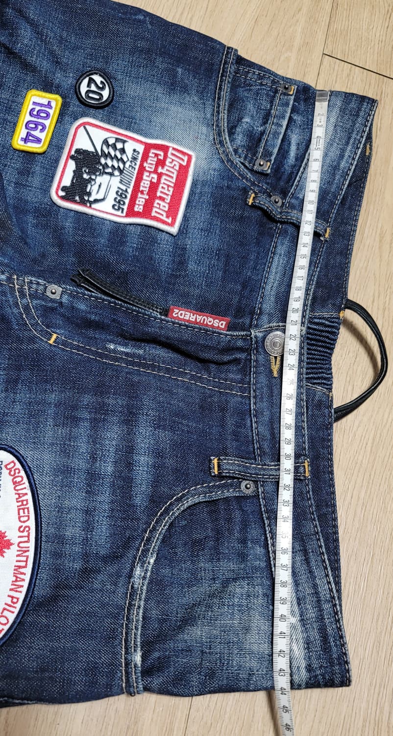 디스퀘어드2 모터 패치 와펜 타이디 바이커 데님 청바지 EU48 상품이미지4
