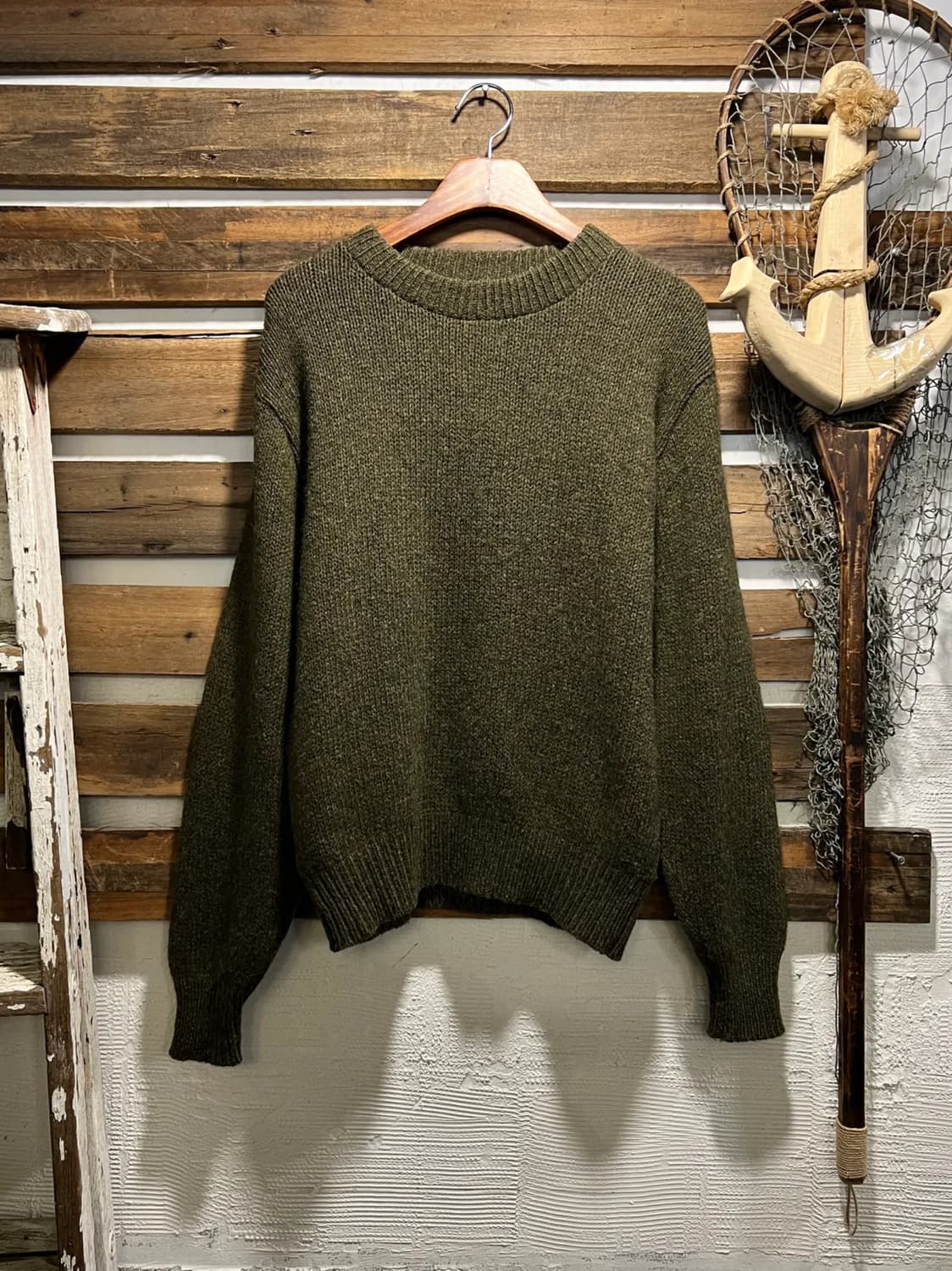 [M]90's 엘엘빈 우먼스 Made in USA 차콜그레이 울 니트 상품이미지1