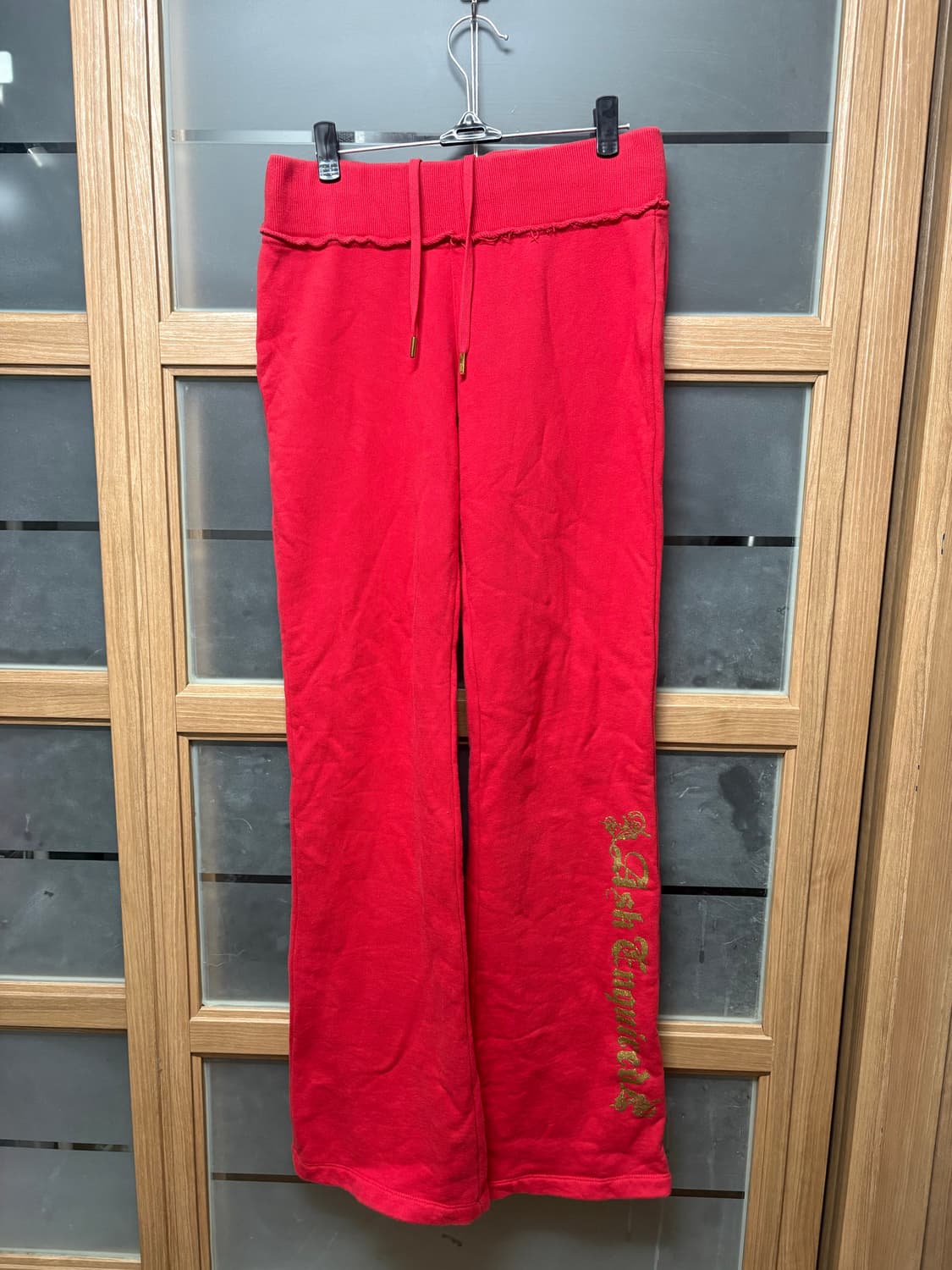 ASK ENQUIRED 골드펄 레터링 로우라이즈 슬림 부츠컷 팬츠 상품이미지3