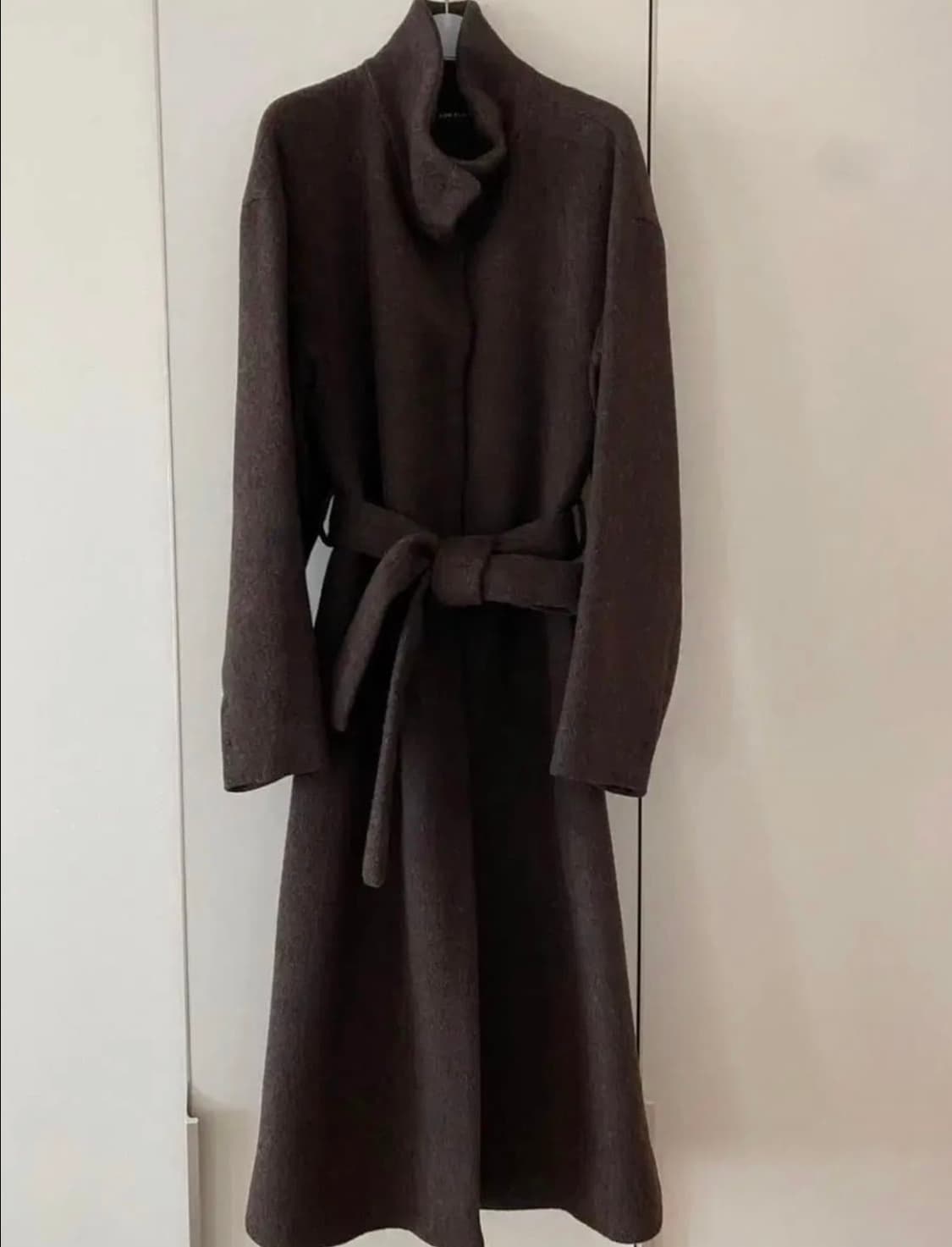 로우 클래식 브라운 롱 울 코트 상품이미지3