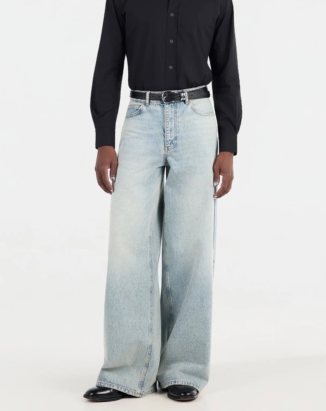 P.I. 1211 라이트 워시 와이드 레그 데님 32/30 상품이미지4