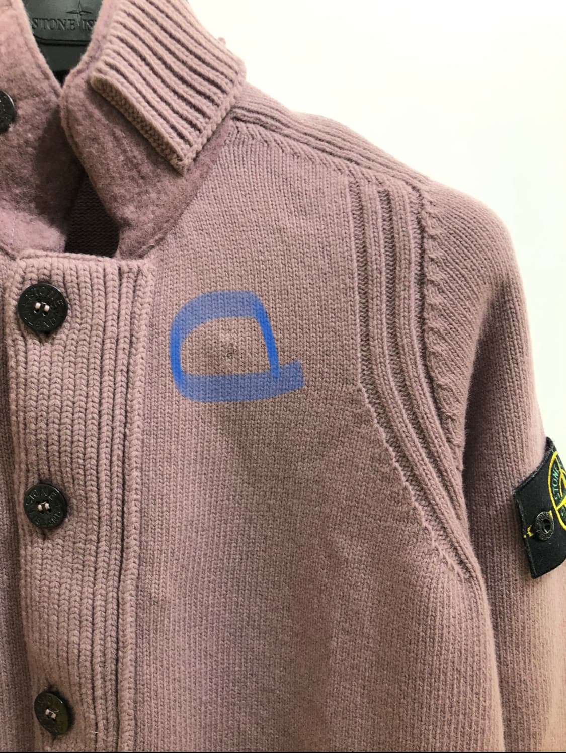 [S] 스톤아일랜드 와펜 집업 니트 가디건 핑크 상품이미지8