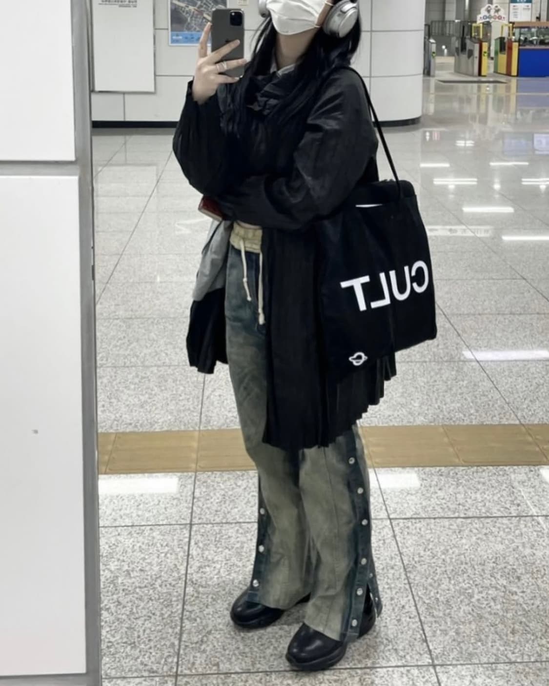 슬릿 버튼 데님 팬츠 상품이미지2