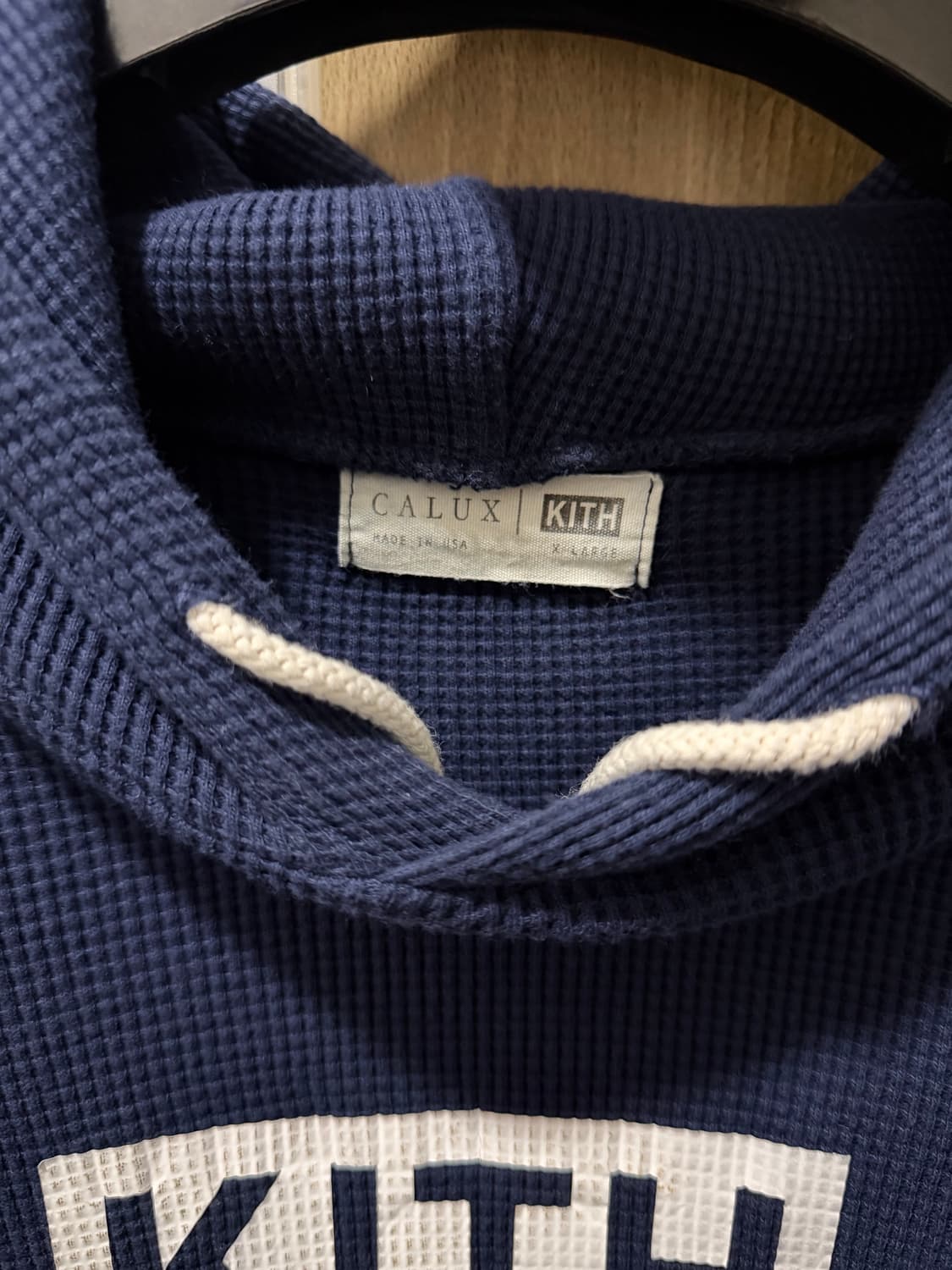 키스 x calux [민트급.정품] 콜라보 니트 후드티(시세40만) XL 상품이미지3