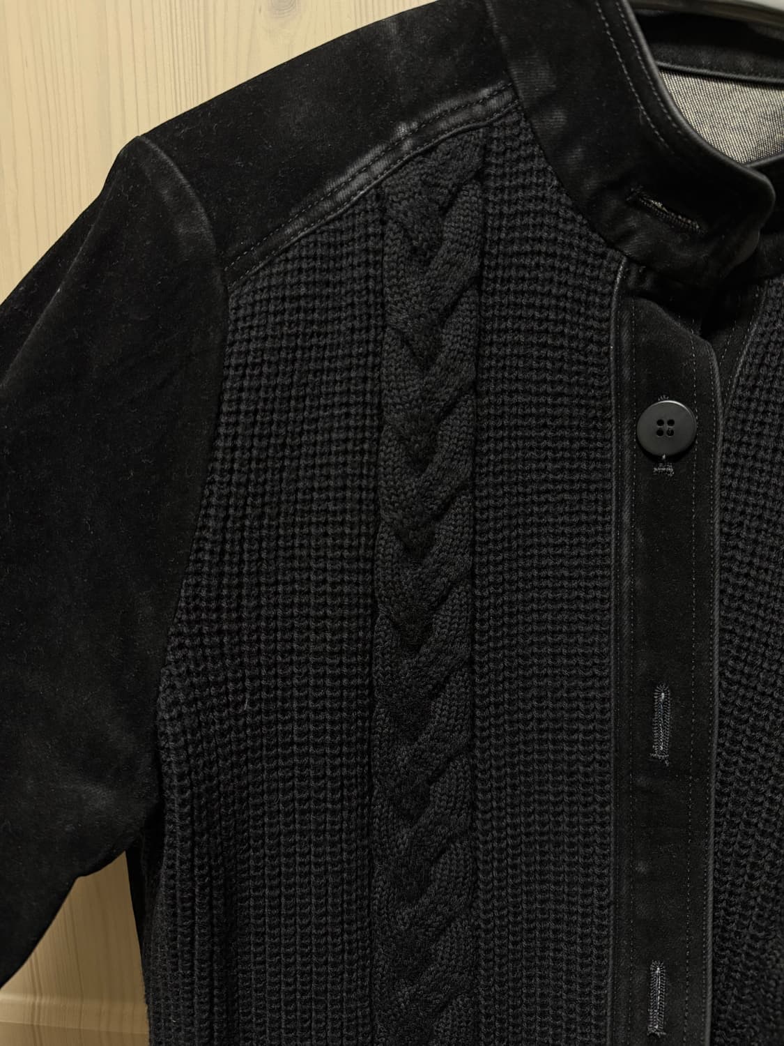 일본 빈티지 자켓 니트 스웨이드 혼합디자인 상품이미지1