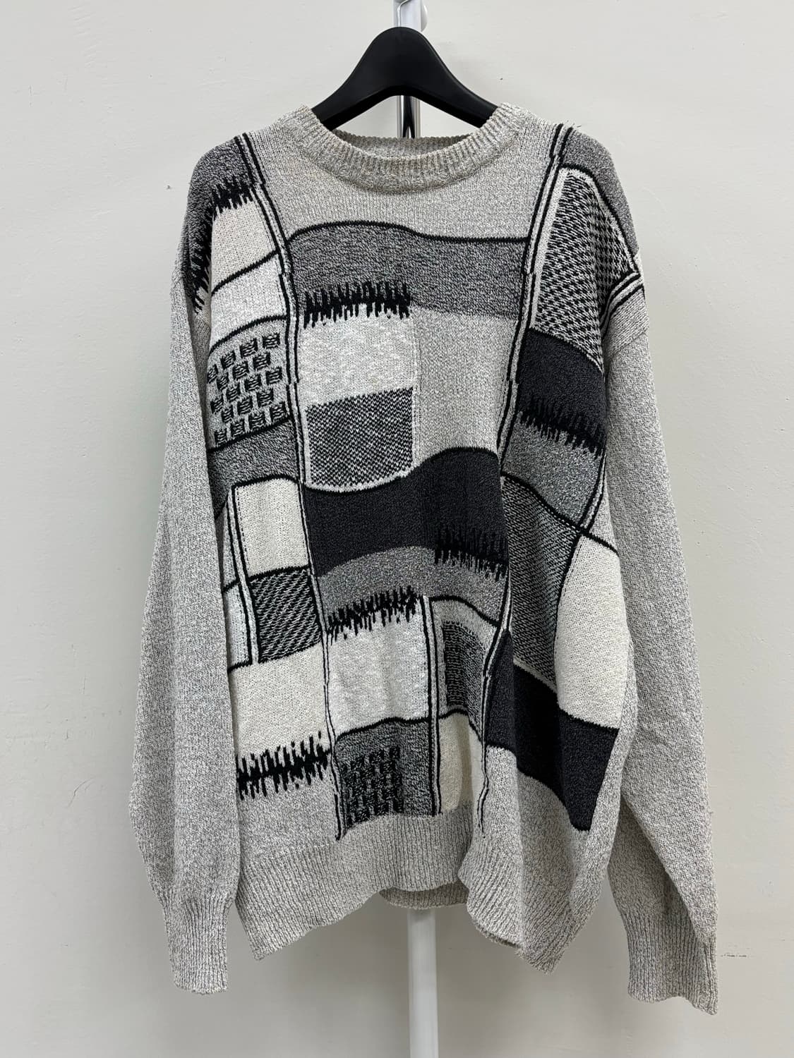 빈티지 그레이 패치 니트 상품이미지5