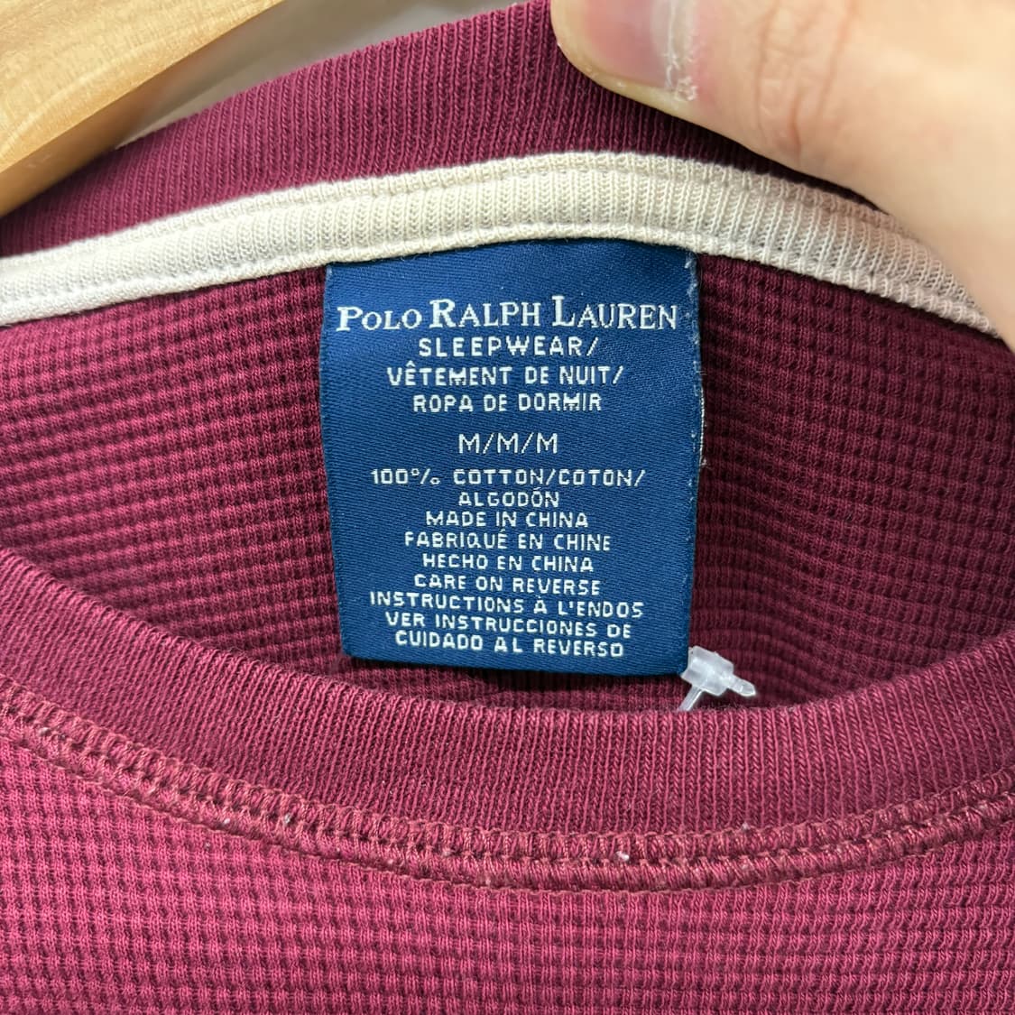 폴로 랄프로렌 와플 긴팔 니트 버건디 남M 상품이미지4
