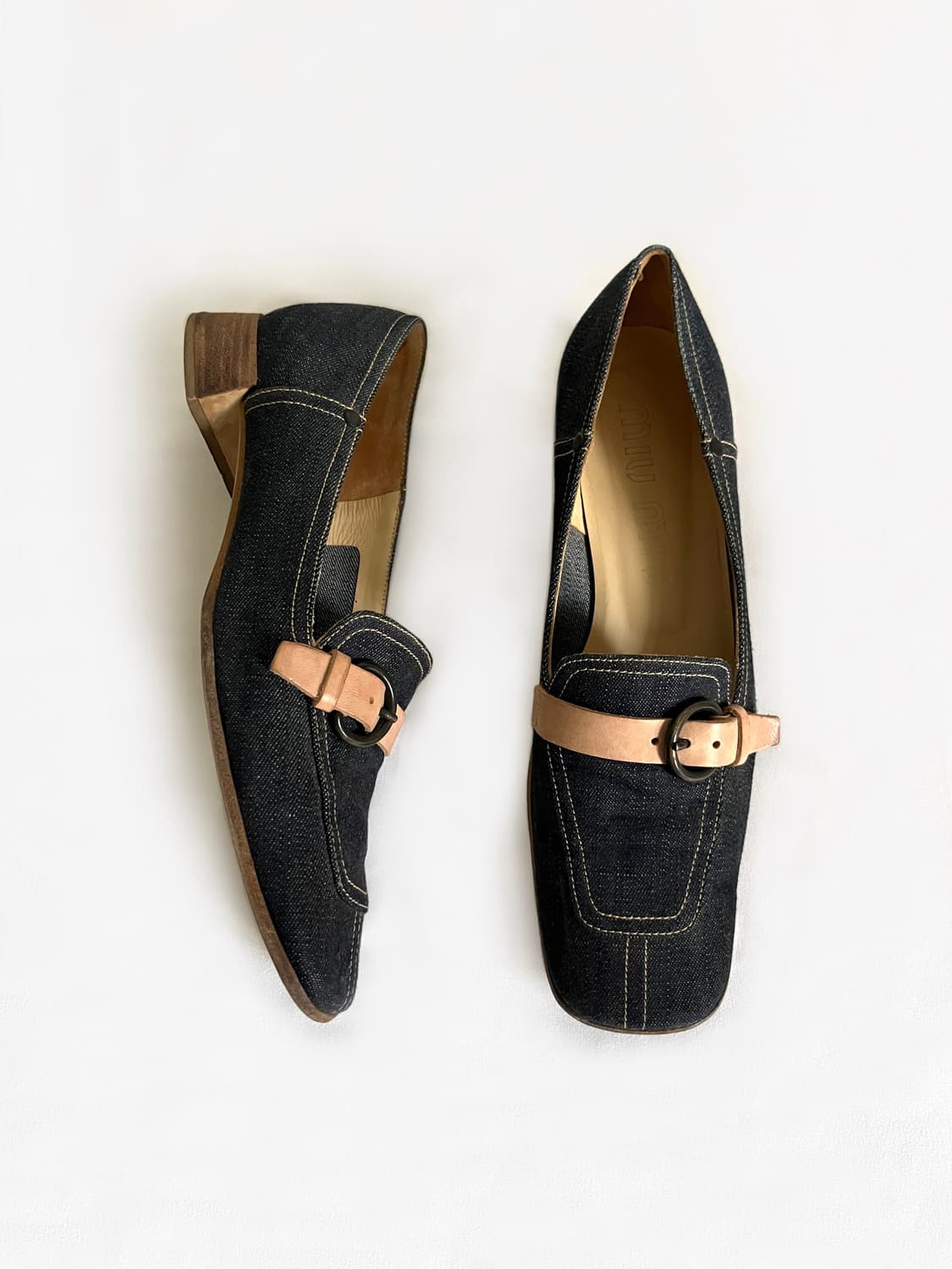 미우미우 00s 스퀘어 토 버클 로퍼 상품이미지2