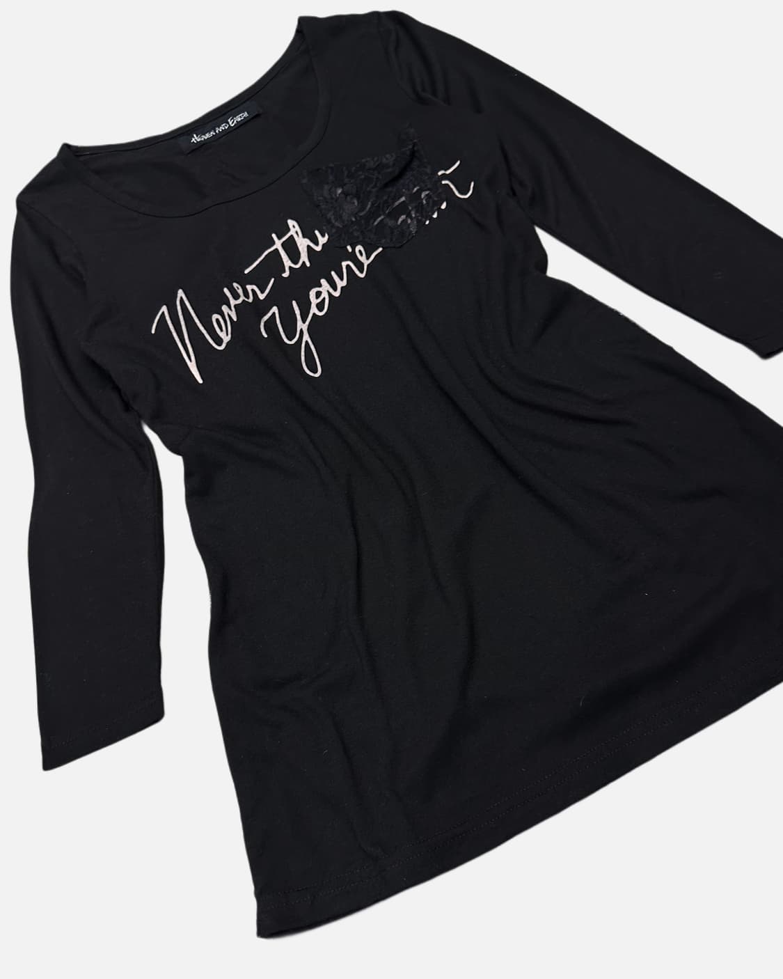 HEAVEN AND EARTH lace layered printing t 상품이미지4